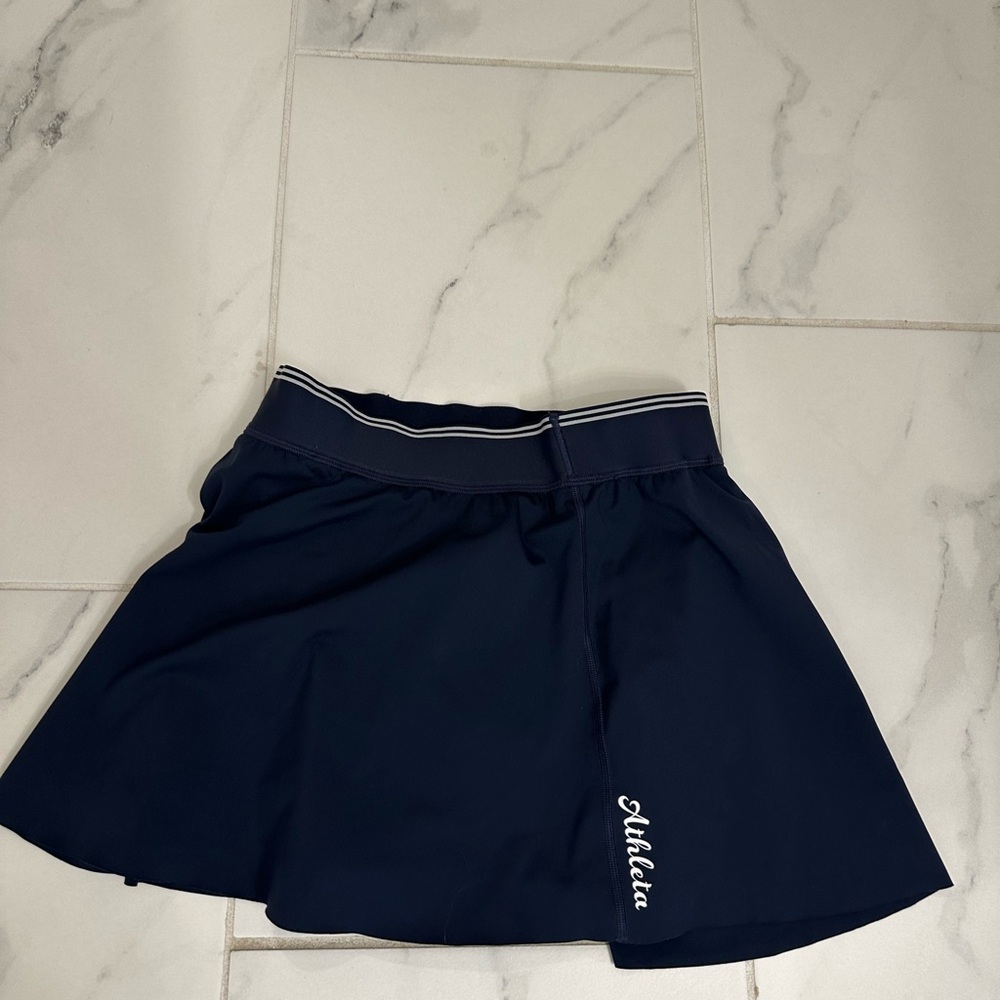 Athleta Dark Blue Athletic Skirt- with shorts attached